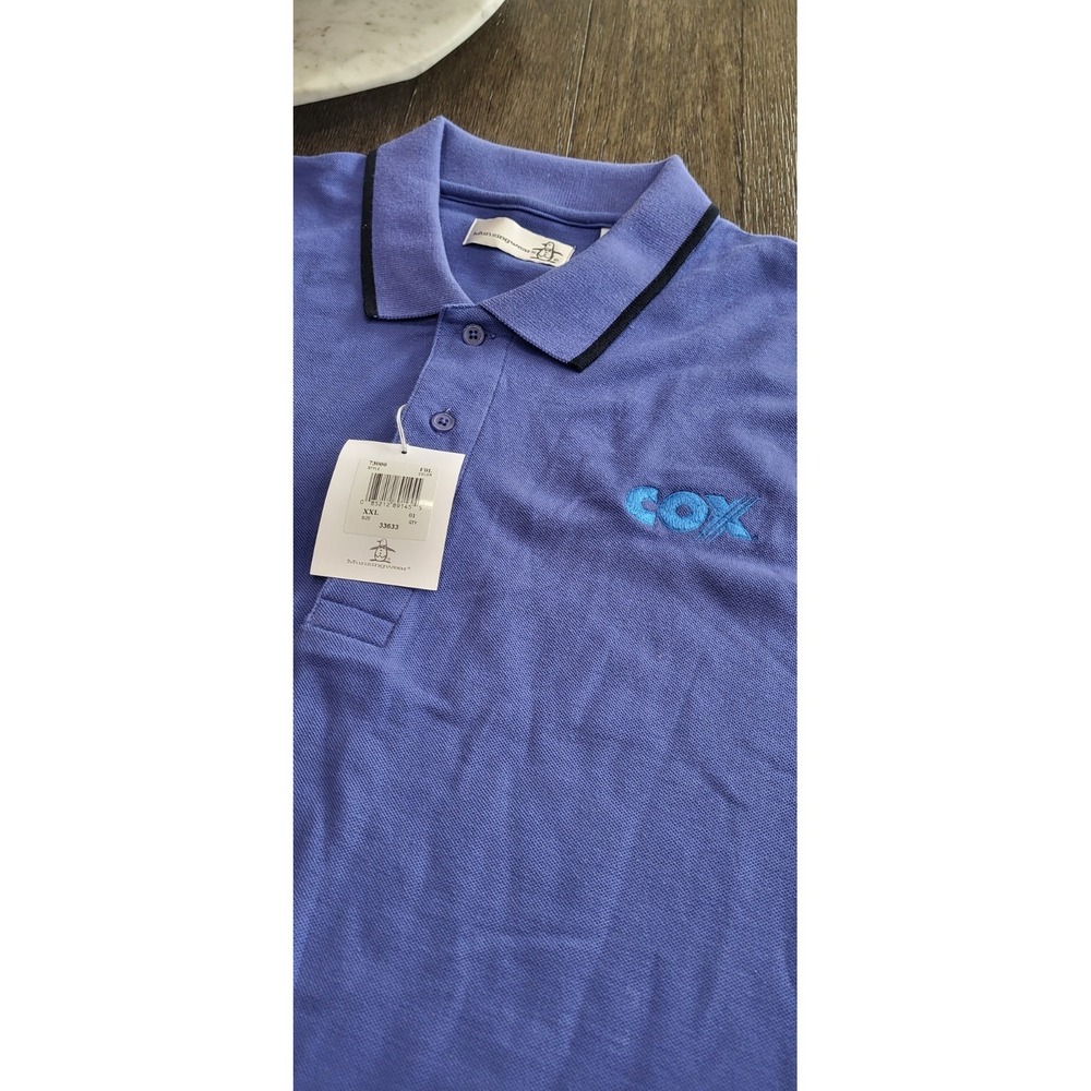 New* Polo Shirt COX Cable Logo Blue Gildan Brand Size XXL Mens 100% Cotton